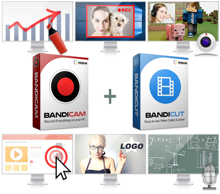 Pack Logiciel Bandicam Screen Recorder + Bandicut pour montages vidéo 