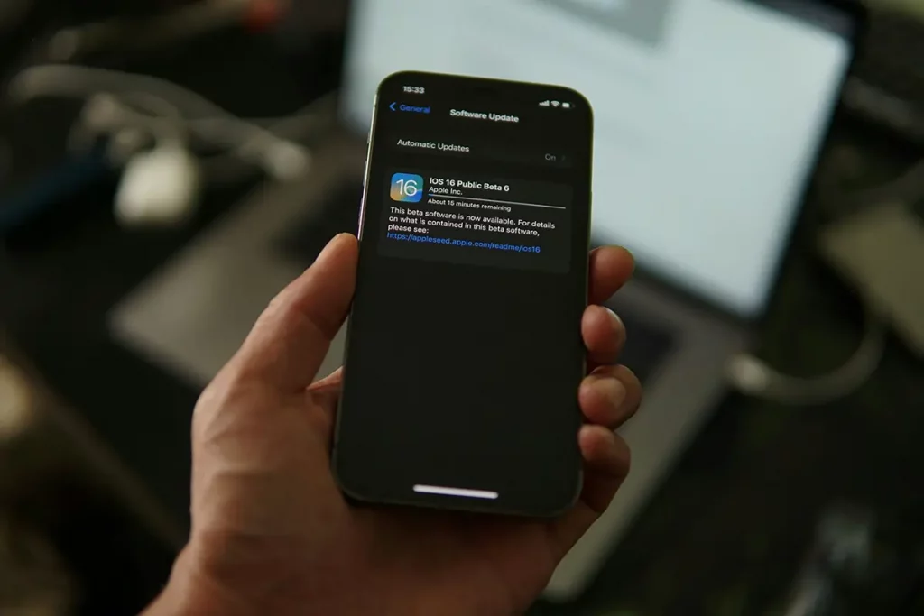 installation d'une mise à jour sur un iPhone